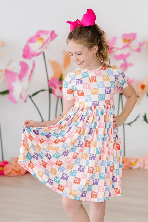 rainbow-ribbons-s-s-pocket-twirl-dress Mila &  Rose - Sophia's Style-Rainbow Ribbons S/S Pocket Twirl Dress-6-12M--1
